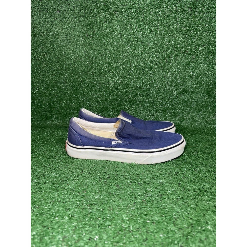 VANS Classic Slip-On Womens Size 7.5 Blue White Casual Sneakers Skate Shoes